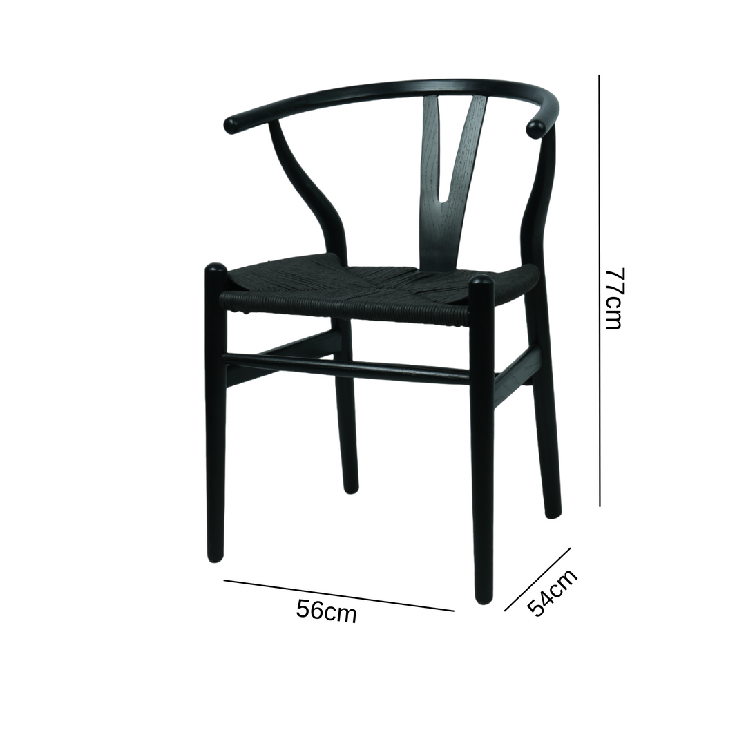 Atlas Dining Chair Black Frame Black Seat