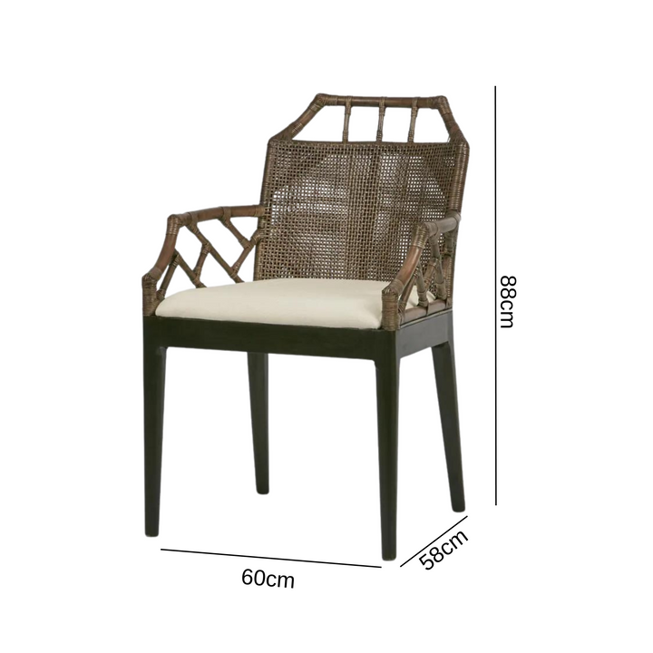 Baker Dining Chair with arms Soil Brown