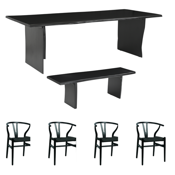 Sloane 6pce Dining Table Black Block Base 180cm Package