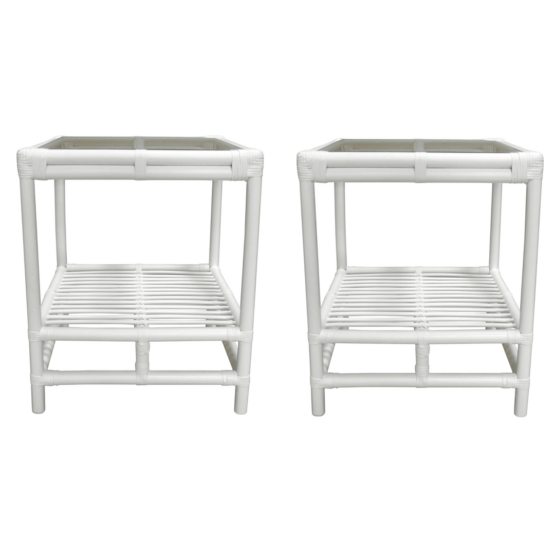 Havana Rattan Side Table White