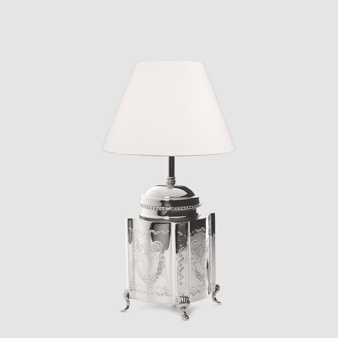 Kensington Table Lamp Base Small Shiny Nickel- Base Only