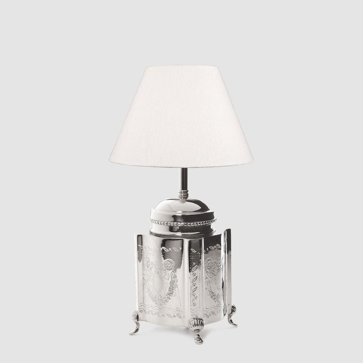 Kensington Table Lamp Base Small Shiny Nickel- Base Only