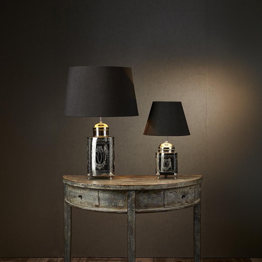 Kensington Table Lamp Base Small Shiny Nickel- Base Only