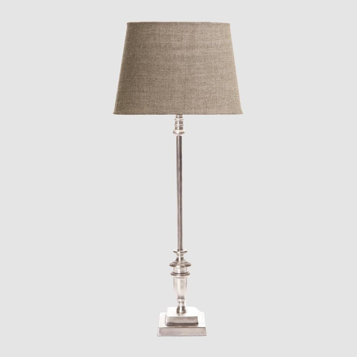 Lyon Candlestick Table Lamp Base Antique Silver- Base Only