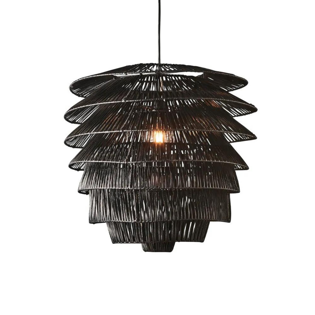 Saba Rattan Ceiling Pendant Black