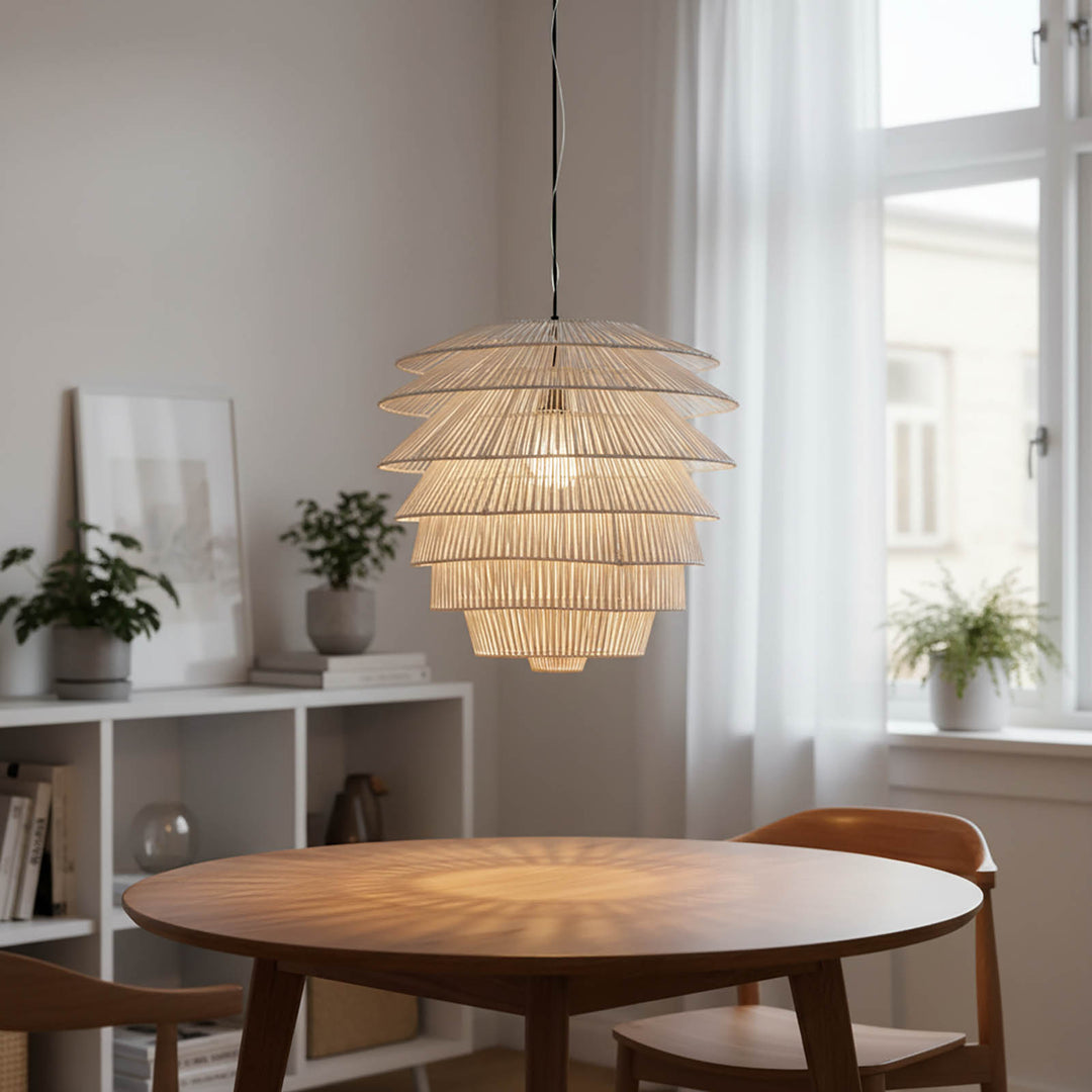 Saba Rattan Ceiling Pendant White