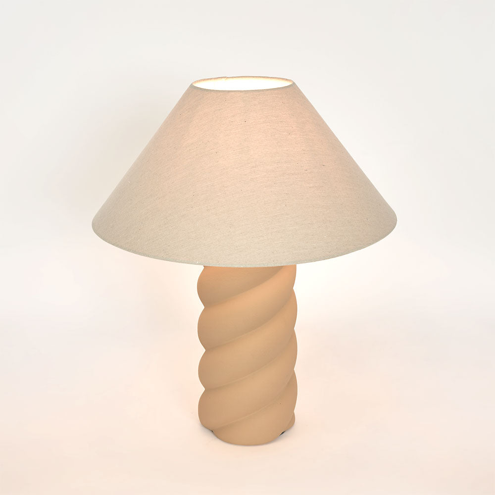 Twist Table Lamp & Shade Clay
