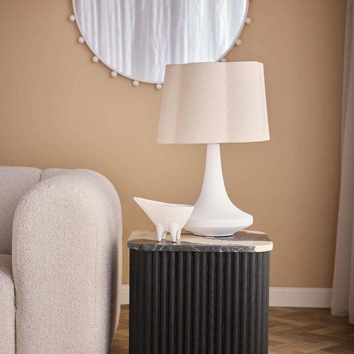 Soren Table Lamp & Linen Shade White