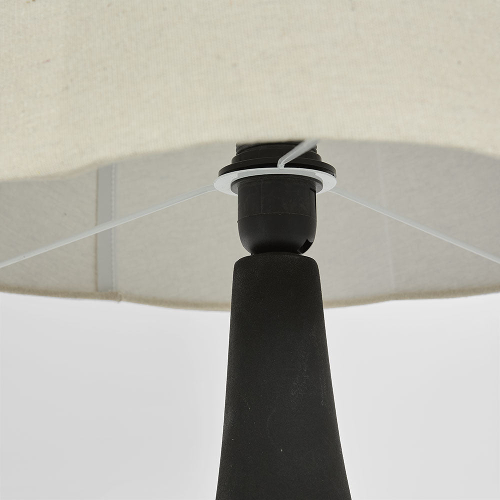 Soren Table Lamp & Linen Shade Black