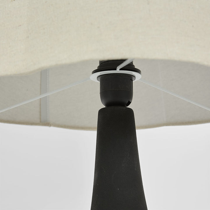 Soren Table Lamp & Linen Shade Black