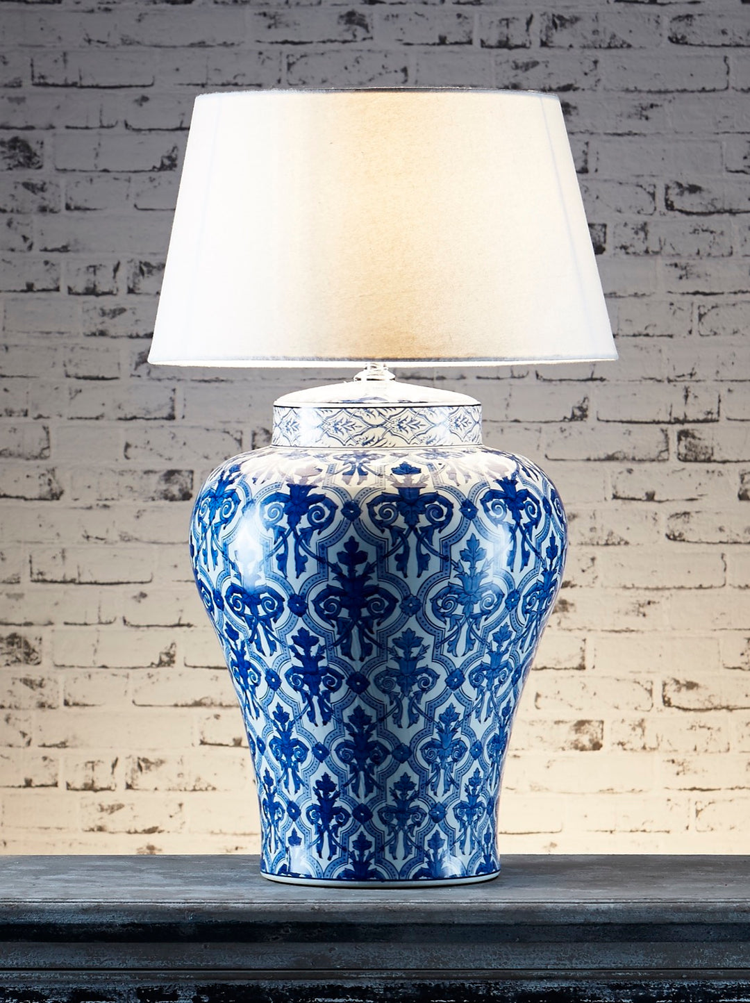 Churchill Ceramic Table Lamp Base Blue and White- Base Only