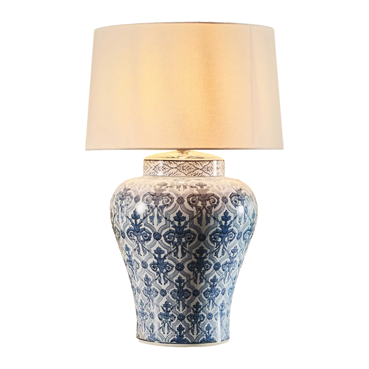 Churchill Ceramic Table Lamp Base Blue and White- Base Only