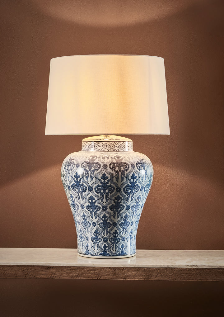 Churchill Ceramic Table Lamp Base Blue and White- Base Only