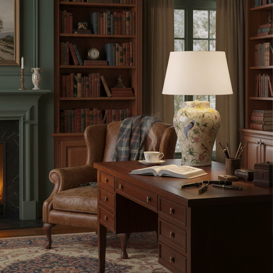 Raffles Bird Ceramic Table Lamp Base White - Base Only