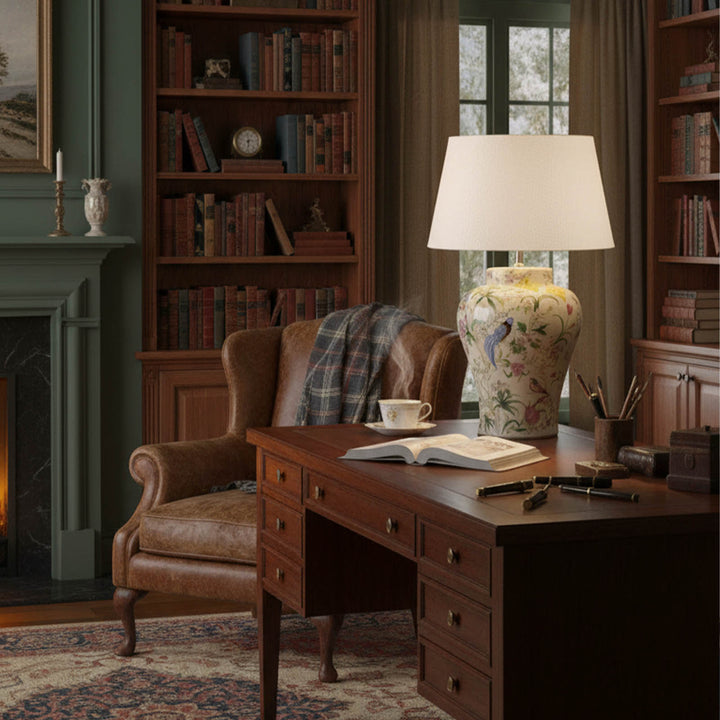 Raffles Bird Ceramic Table Lamp Base White - Base Only