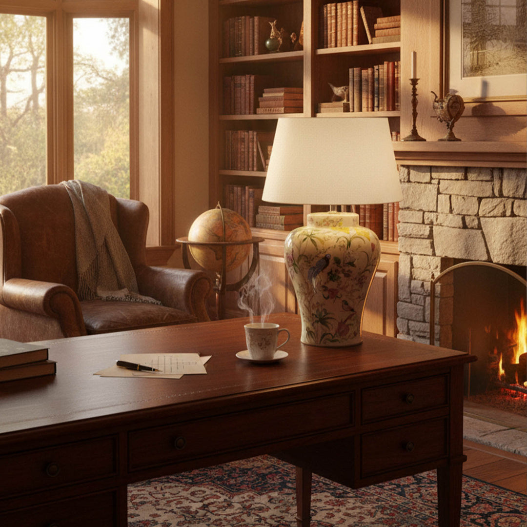 Raffles Bird Ceramic Table Lamp Base White - Base Only