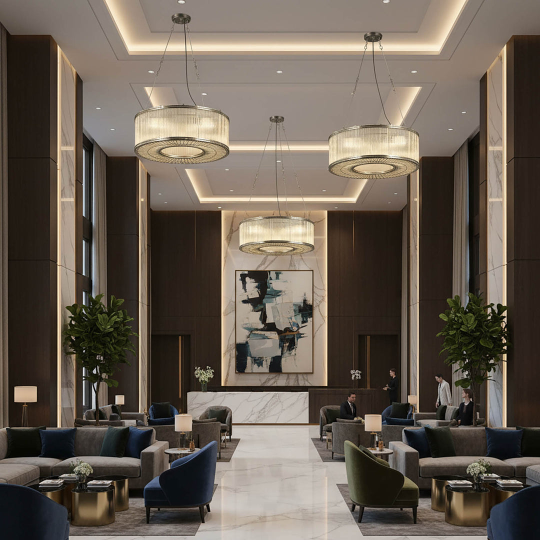 Verre Glass Ring Ceiling Pendant Nickel