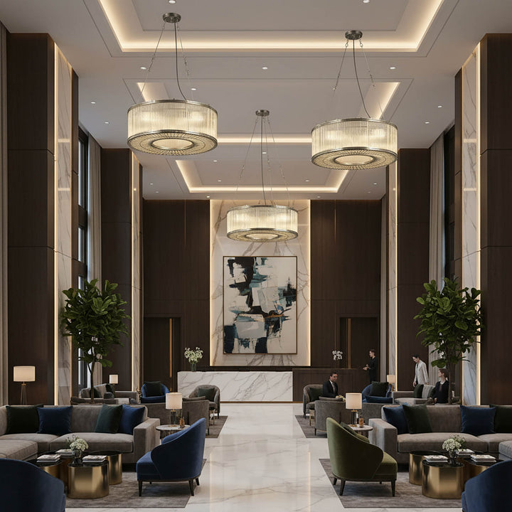 Verre Glass Ring Ceiling Pendant Nickel