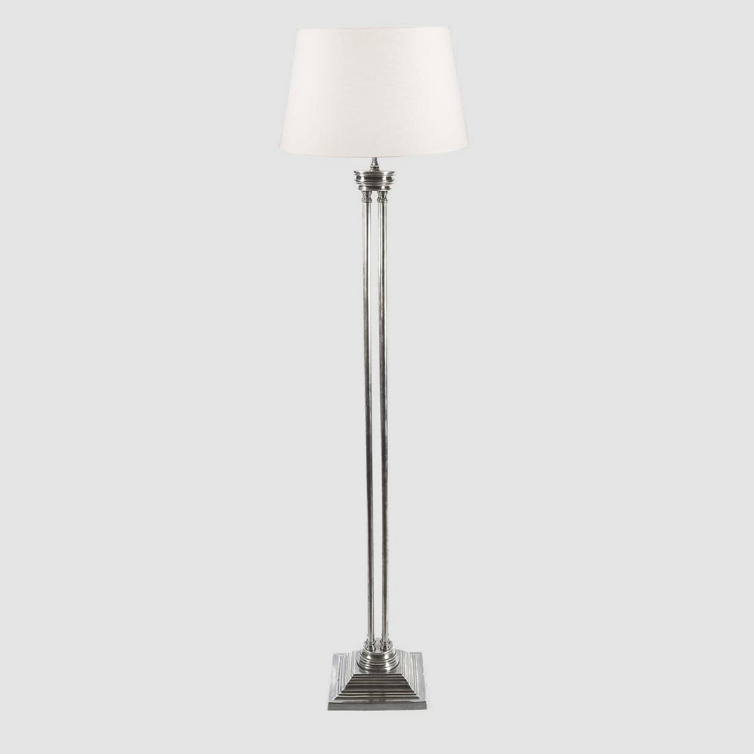 Hudson Floor Lamp Base Antique Silver- Base Only