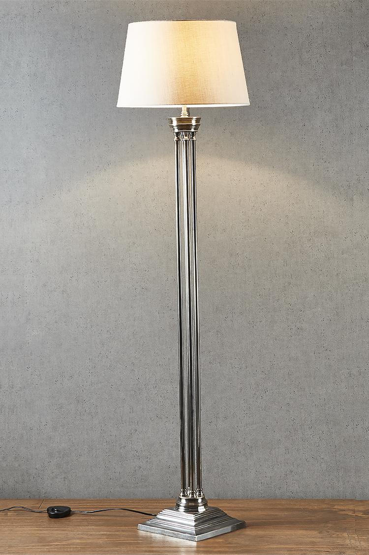 Hudson Floor Lamp Base Antique Silver- Base Only