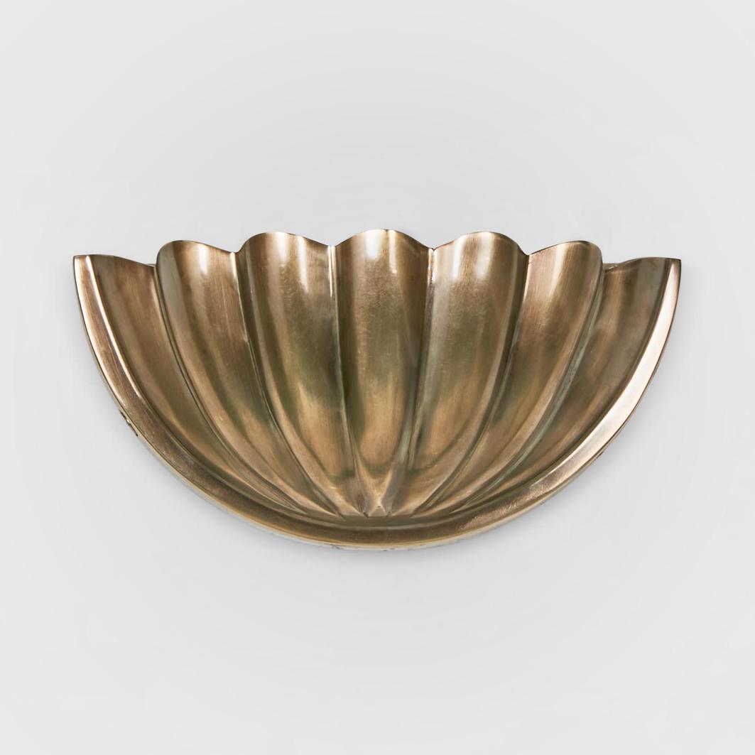 Half Moon Shell Shade Wall Light Small