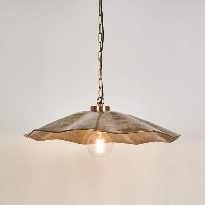 Melville Ceiling Pendant Hammered Antique Brass