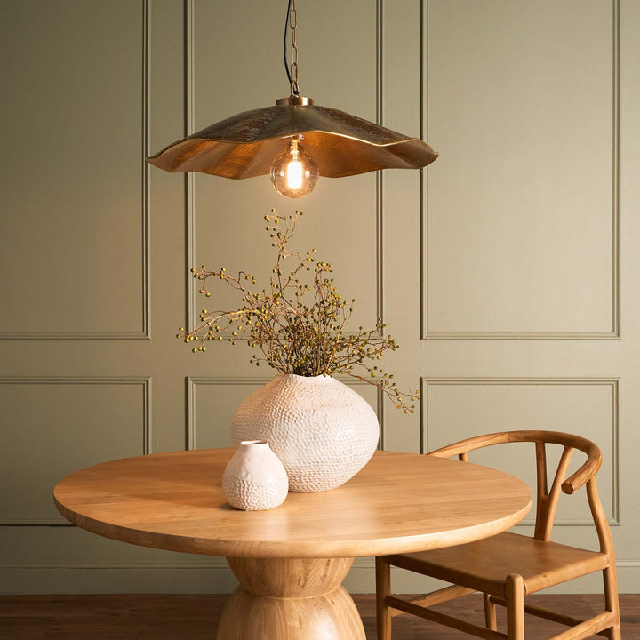 Melville Ceiling Pendant Hammered Antique Brass