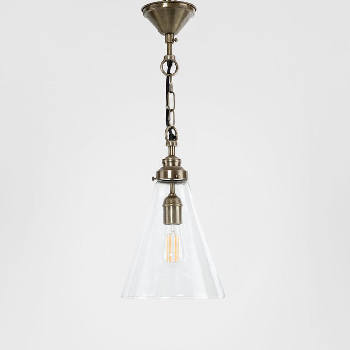 Gadsden Ceiling Pendant Small Brass with Clear Glass
