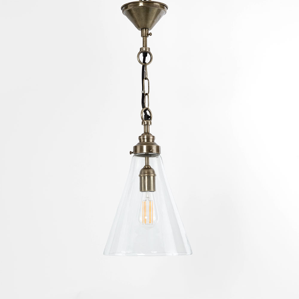 Gadsden Ceiling Pendant Small Brass with Clear Glass
