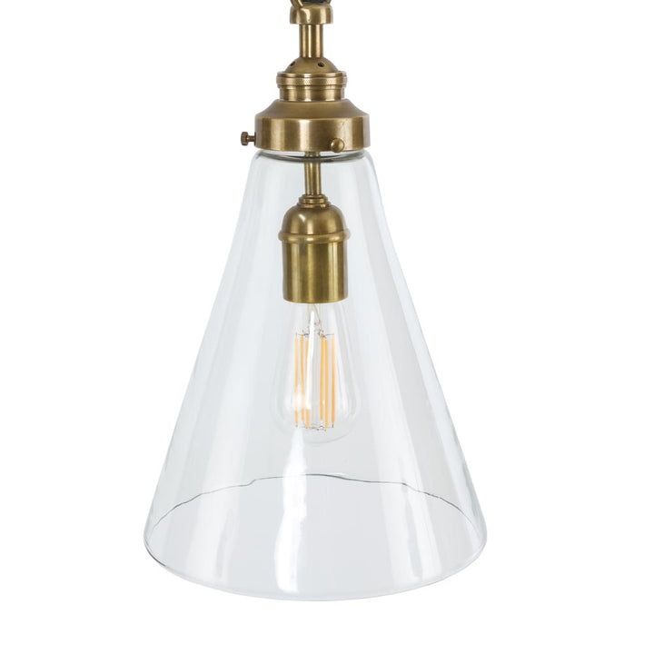 Gadsden Ceiling Pendant Small Brass with Clear Glass