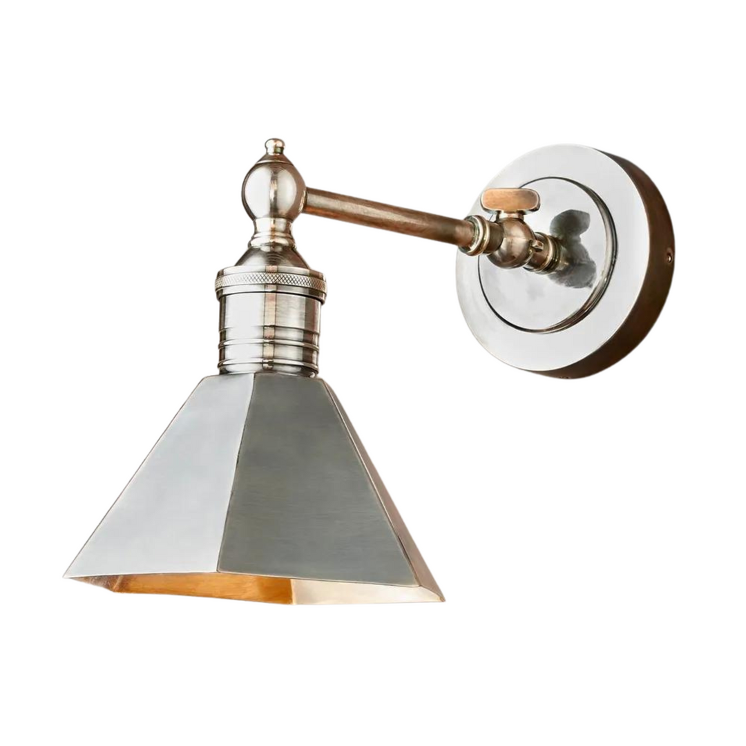 Mayfair Wall Light with Metal Shade Antique Silver