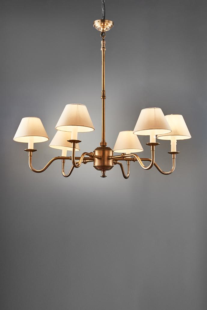 Prescot Chandelier Antique Brass