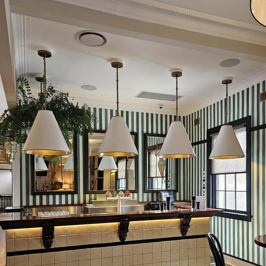 Monte Carlo Ceiling Pendant Large White and Brass