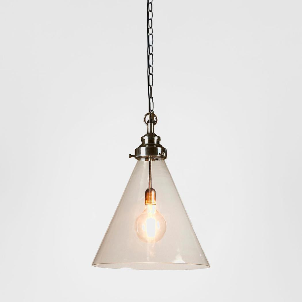 Gadsden Ceiling Pendant Medium Silver with Clear Glass