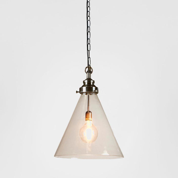 Gadsden Ceiling Pendant Medium Silver with Clear Glass