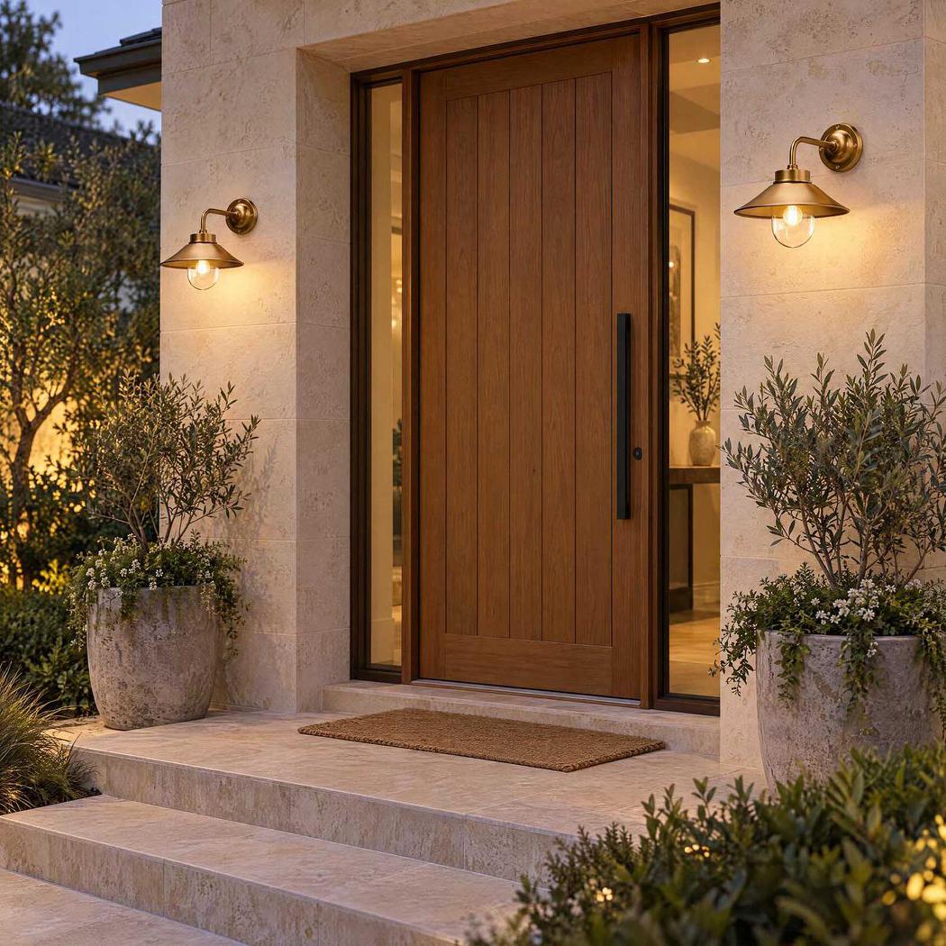Sandhurst Outdoor Wall Light Antique Brass