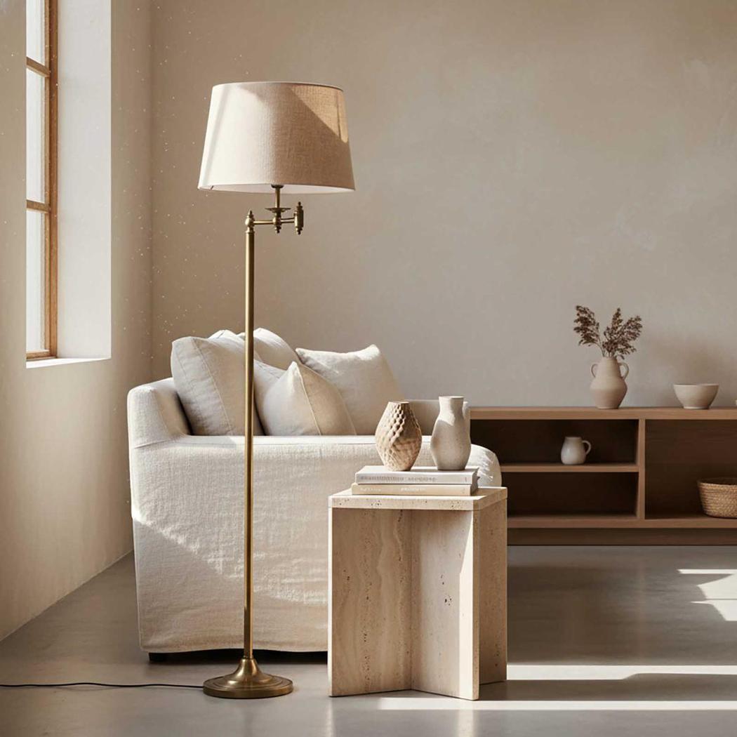 Macleay Floor Lamp Base Antique Brass- Base Only