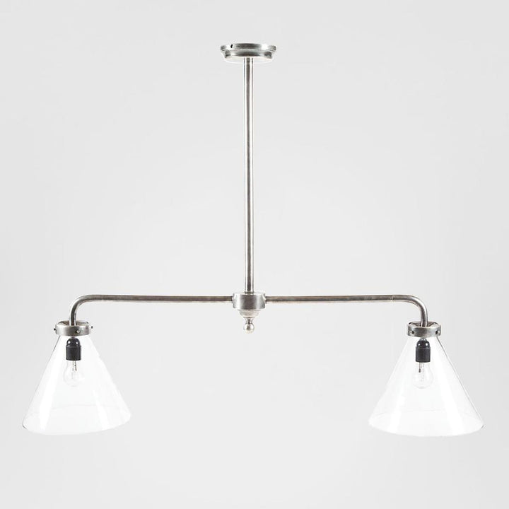 Gadsden Two Arm Ceiling Pendant Antique Silver