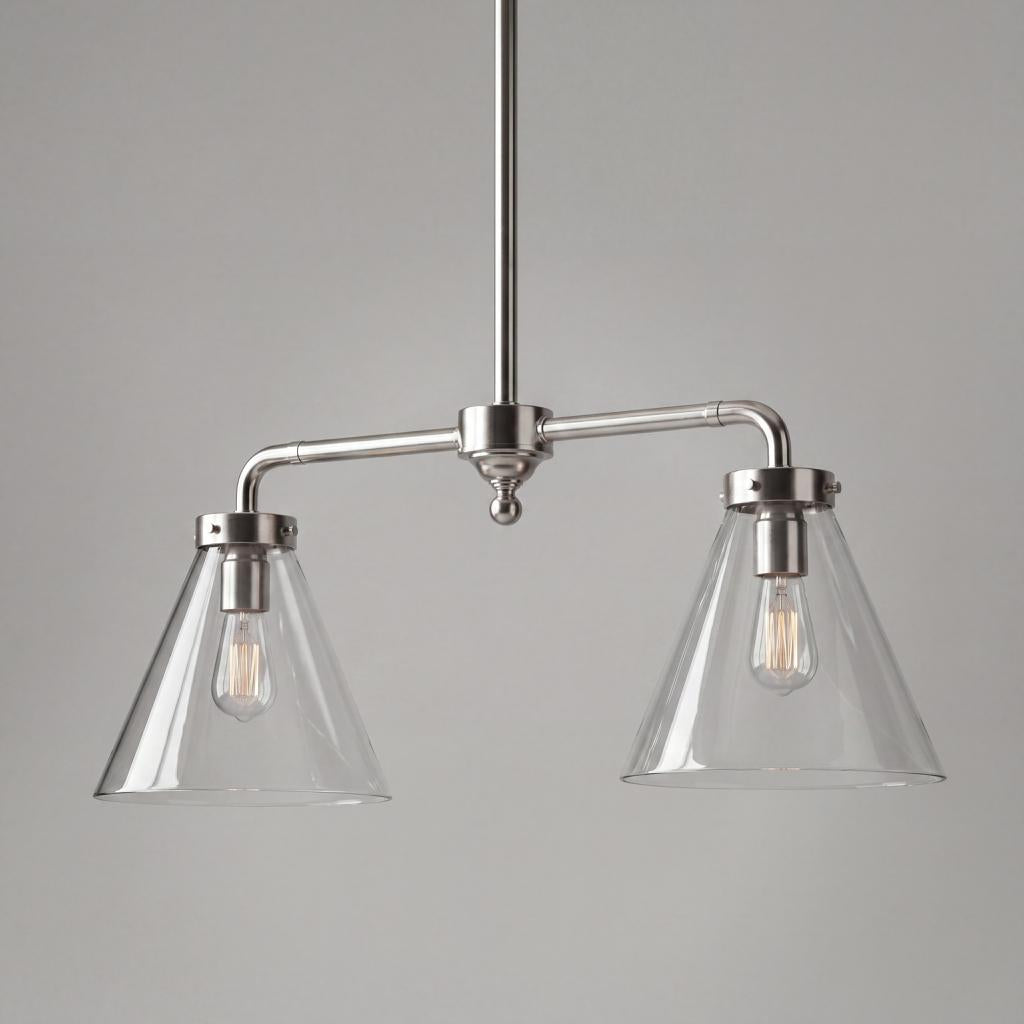 Gadsden Two Arm Ceiling Pendant Antique Silver