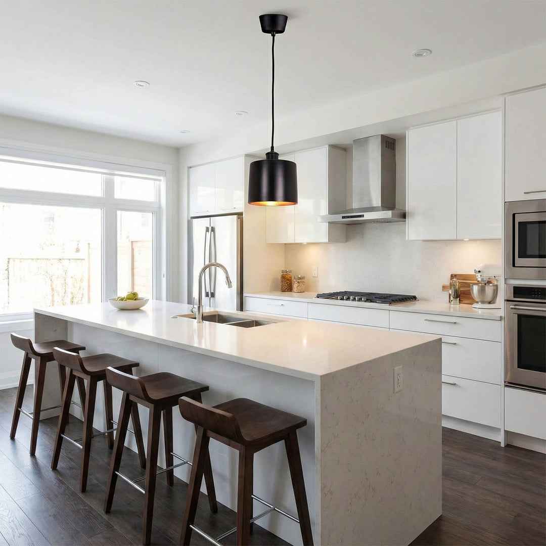 Portofino Ceiling Pendant Small Matte Black and Copper