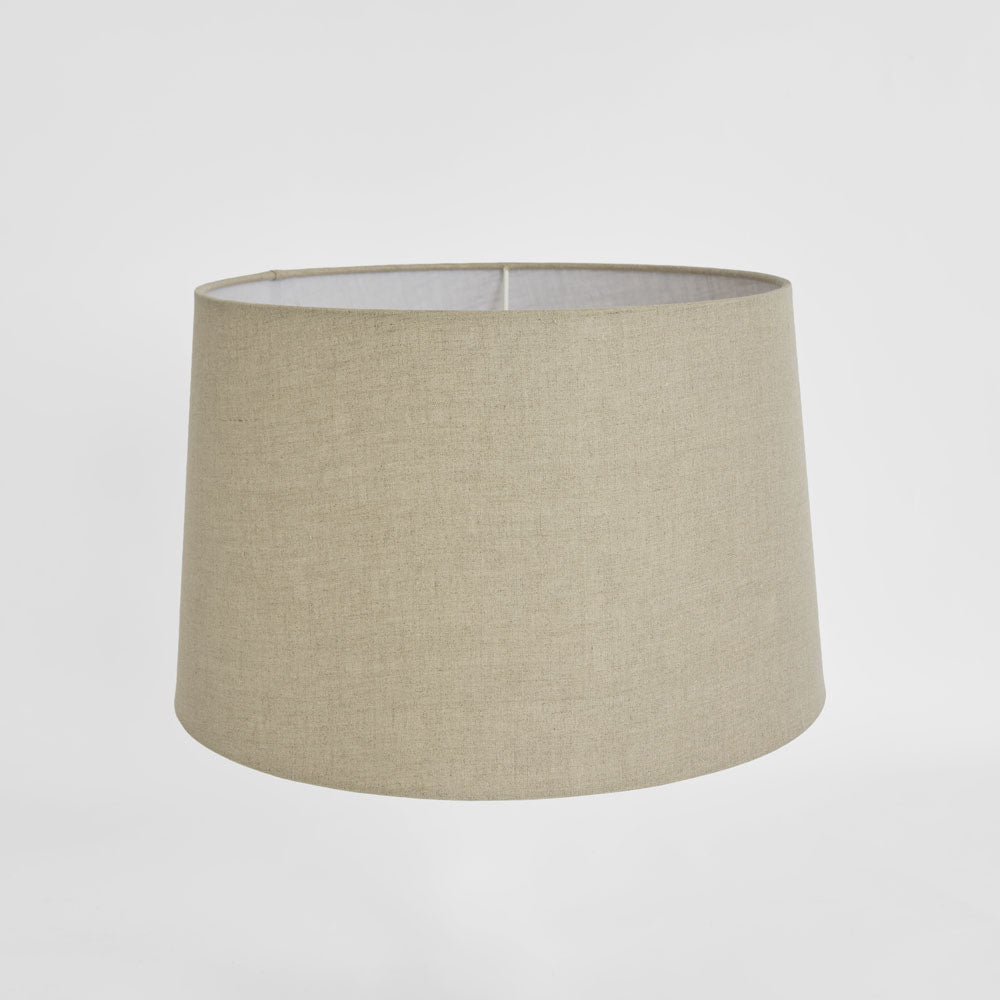 Linen Drum Lamp Shade Medium Dark Natural
