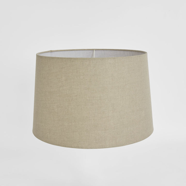 Linen Drum Lamp Shade Medium Dark Natural
