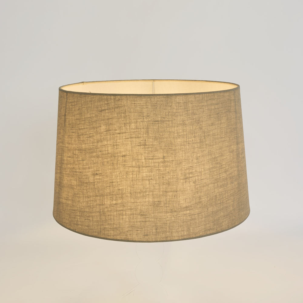 Linen Drum Lamp Shade Medium Dark Natural