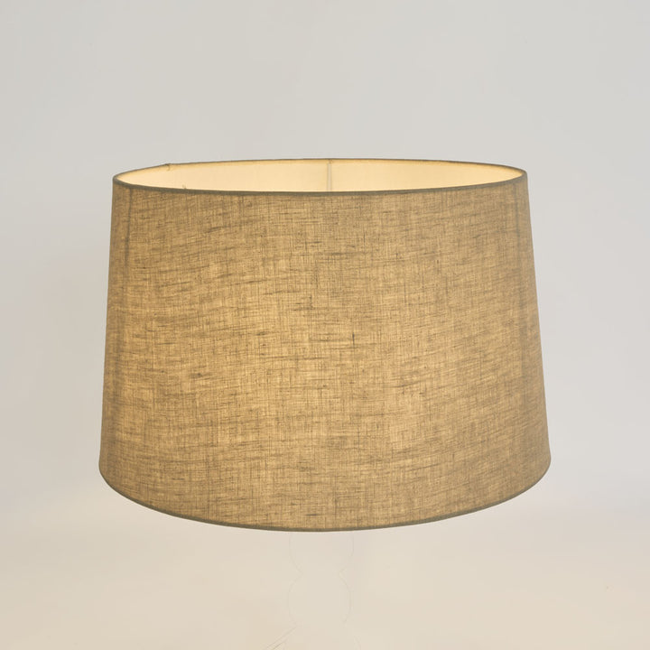 Linen Drum Lamp Shade Large Dark Natural