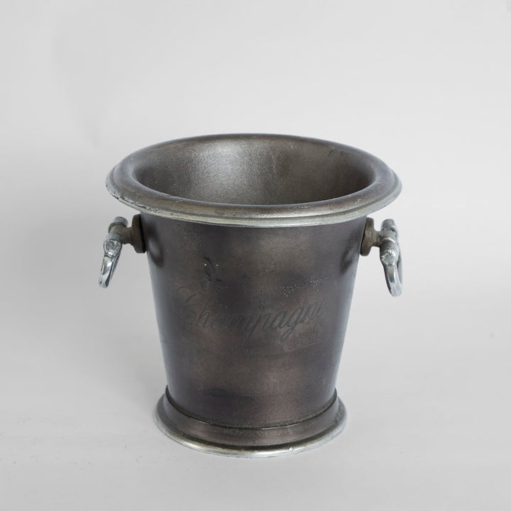 Round Ice Bucket with Handles Dark Brass