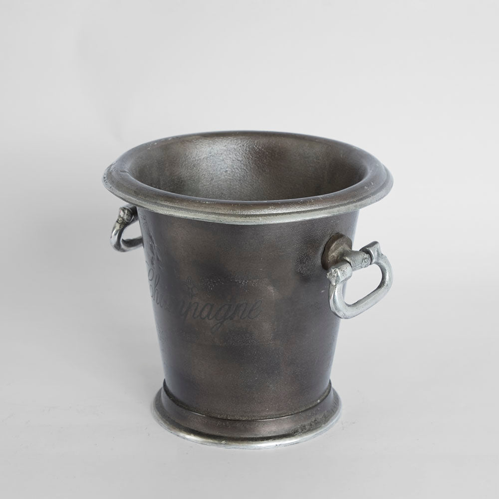 Round Ice Bucket with Handles Dark Brass