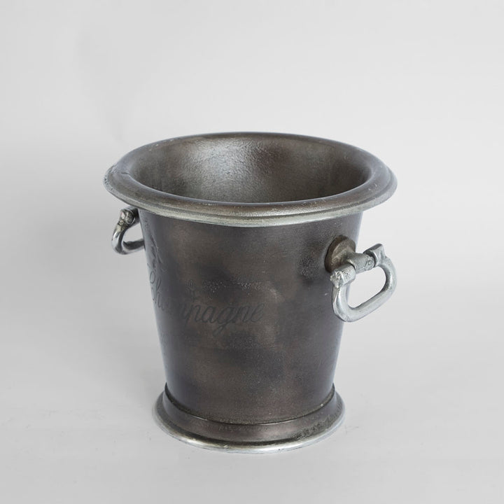 Round Ice Bucket with Handles Dark Brass