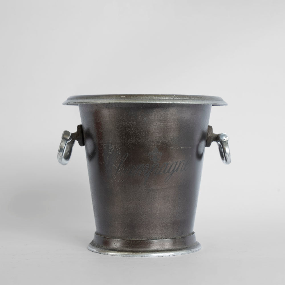 Round Ice Bucket with Handles Dark Brass