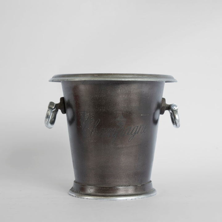 Round Ice Bucket with Handles Dark Brass