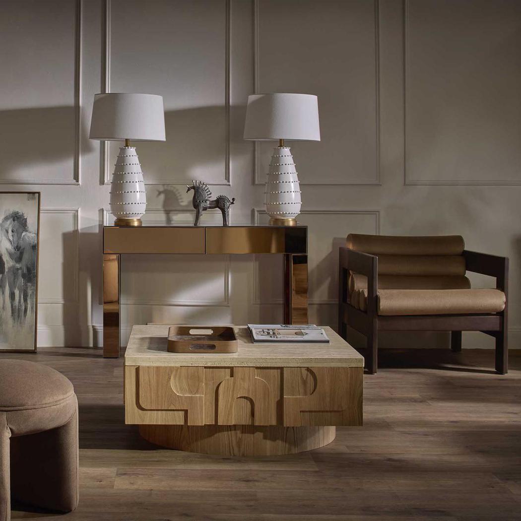 Grace White Table Lamp & Linen Shade